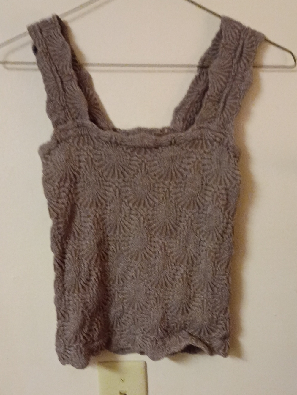 Intimately Textured Knit Square-Neck Tank Top - Taupe Size Medium